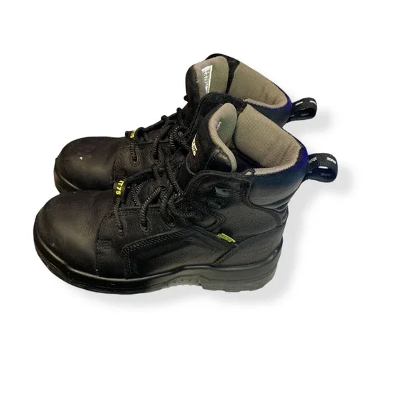 Rockport Works Women's Black Leather Steel Toe Safety Work Boots RK465 Sz 8.5 W - Picture 3 of 13